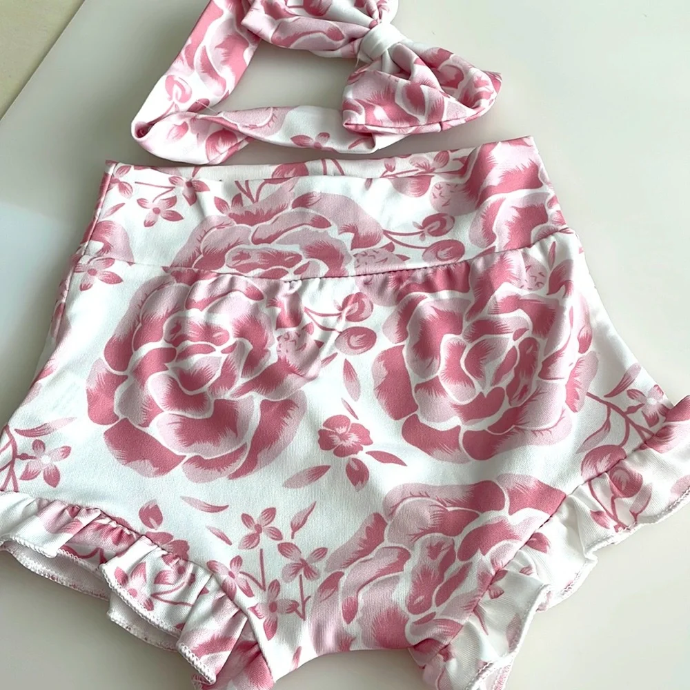 Baby Bum Cover with Bow Headband Size 9-12 months